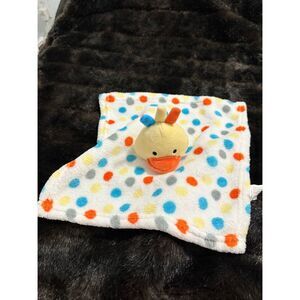 Wiggles Baby Duck Security Blanket 12x12 Multi-color PolkaDot Soft  lovey